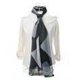 thumbnail image 7 of INSPIRE CHIC Women's Chiffon Shawl Long Geometric Beach Scarves Black Gray, 7 of 7