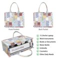 thumbnail image 2 of Large Capacity Tote Bag,Pioneer Flower Floral Print Pattern Handbag Fashion Luxury Tote Bag,15.7"x13"x 5.1" Inches,Laptop Compatible, 2 of 6