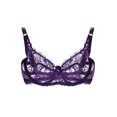thumbnail image 4 of Nuevas mujeres atractivas del sujetador de gasa de encaje Push Up 3/4 copa de gancho y ojo transpira Abanopi Morado/34B, 4 of 5