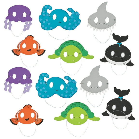 Fun Express Ocean Animal Mask Craft Kit - Makes 48