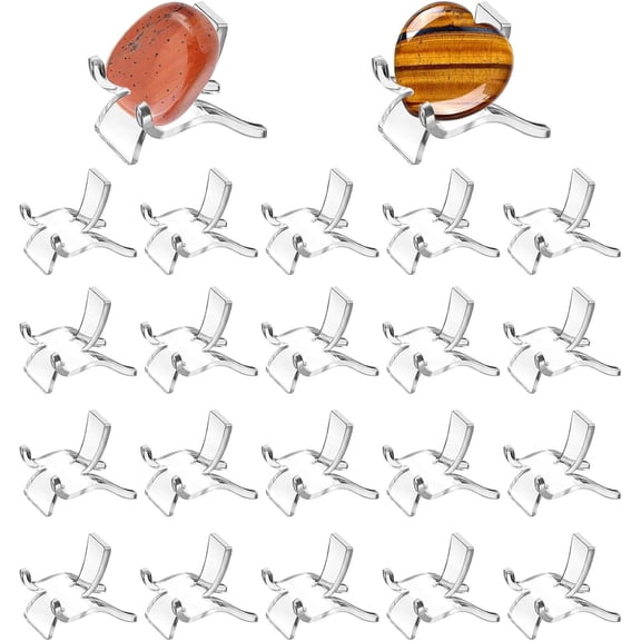 Rock Display Stand,Tutuviw 20Pcs 1.5x1.2x1.3in Acrylic Crystal Stands,Clear Small Display Stands Pedestal,Clear Mineral Specimen Holders,Acrylic Crystal Holder for Agate Gemstone Small Collectibles