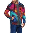 thumbnail image 2 of Uemuo Colorful Abstract Swirls for Men's Fashion Full-zip Hoodies & Sweatshirts with Kangaroo Pocket, Zip-up Hooded Sweatshirt, Moisture Wicking & Breathable-Medium, 2 of 5