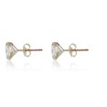 thumbnail image 2 of AVORA 10K Yellow Gold 6mm Bezel-set Round-shaped Simulated Diamond Cubic Zirconia (CZ) Stud Earrings, 2 of 4