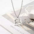 thumbnail image 6 of Geometric Necklace Trendy Men's Fashion Ins Cold Style Hip Hop 14K White Gold Men's Simple Sweater Chain, 6 of 6