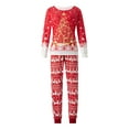 thumbnail image 2 of Christmas Matching Pajamas for Family, Gorgeous Tree Print Long Sleeve Tops + Elk Pants Set, 2 of 7