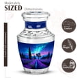 thumbnail image 2 of JAGASY Lavender Grass Urns - Northern Lights Small Urn for Ashes for Women - Keepsake Blue Cremation Urn for Mother& Father Burial - Mountain Urns for Funeral, 2 of 7