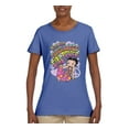 thumbnail image 2 of Wild Bobby Betty Boop Peace, Love and Girl Power Betty Boop Womens T-Shirt, Light Blue, Small, 2 of 5
