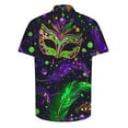 thumbnail image 5 of Busydd Mens Shirts Stylish Mardi Gras Shirt for Men Funny Mask Graphic Shirts Button Down Short Sleeve Shirt Plus Size Carnival Costume Tops, 5 of 5