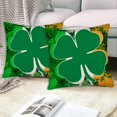 thumbnail image 6 of St Patricks Day Pillow Covers 16x16 Inch Set of 2 Watercolor Green Clover Decor Throw Pillows Spring Nature Plant Lucky Shamrock Outdoor Decorative Cushion Cases for Couch Bed Decorations, 6 of 6