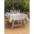 thumbnail image 2 of Easter Outdoor Tablecloth - 60x84 Inch Rectangle Dining Table Cover, Spring Eggs Eucalyptus Leaves Wooden Grain Waterproof Outdoor Table Cloth with Umbrella Hole & Zipper for Picnic/Patio/Party, 2 of 7