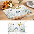 thumbnail image 6 of Daisy Flower Placemats Set of 4 Blue Yellow Butterfly Farmhouse Botanical Heat Insulation Washable Place Mats, Rustic Non-Slip Table Mats for Dining Table Party Kitchen Decor,13x19 Inch, 6 of 9