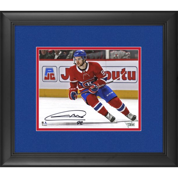 Jonathan Drouin Montreal Canadiens Framed Autographed 8" x 10" Red Jersey Skating Photograph