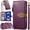 Purple, variant on for Motorola Moto G (2026) Leather Case Phone Bag Zipper Wallet, Embossed Leaf-Shaped Magnetic Closure, Card Slot Cash Holder, Shoulder Wrist Strap, Kickstand