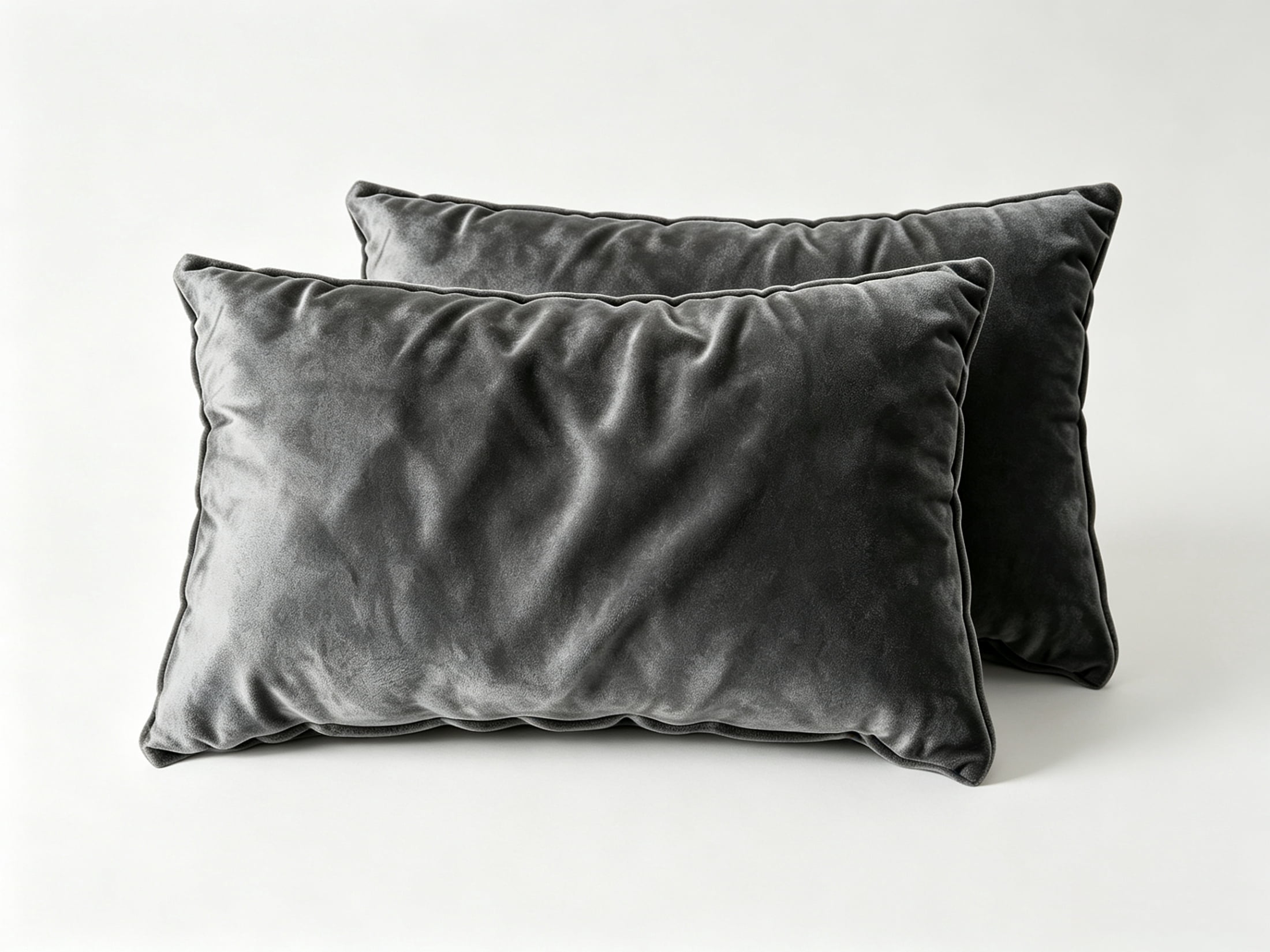 Vinform Throw Pillow Cusion for Couch 2 Pack, 19x11, Soft Velvet Square Decorative, Dark Gray, (Includes Pillow Core and Pillowcase)