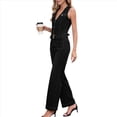 thumbnail image 2 of Conjunto de 2 Piezas de Mezclilla para Mujer, Chaleco Vaquero Sin Mangas con Botones, Camisa Y2k, Pantalones Vaqueros de Pierna , Pantalones Palazzo Traje Negro y Gris M, 2 of 9