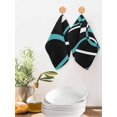 thumbnail image 2 of Turquoise Geometric Kitchen Dish Towels for Drying Dishes Set of 4, Modern Abstract Aesthetic Striped Art Waffle Weave Microfiber Hand Tea Bathroom Towels Quick Dry & Absorbent Towel 12x12, 2 of 7