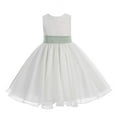 thumbnail image 2 of Ekidsbridal Ivory Lace Organza Flower Girl Dress with Colored Sash for Toddlers Wedding Mini Bridal Gown Beauty Pageant 186T 2, 2 of 3