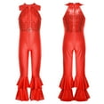 thumbnail image 3 of iiniim Girls Sequins Full Body Tank Unitard Catsuit Zipper Hippie Disco Dance Gymnastics Jumpsuit Playsuit Dancewear Size 6-14 Red 8, 3 of 7