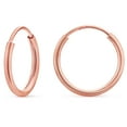 thumbnail image 4 of 14k Rose Gold Small Endless Hoop Earrings for Ears, Cartilage, Nose or Lips, 10mm, 4 of 11