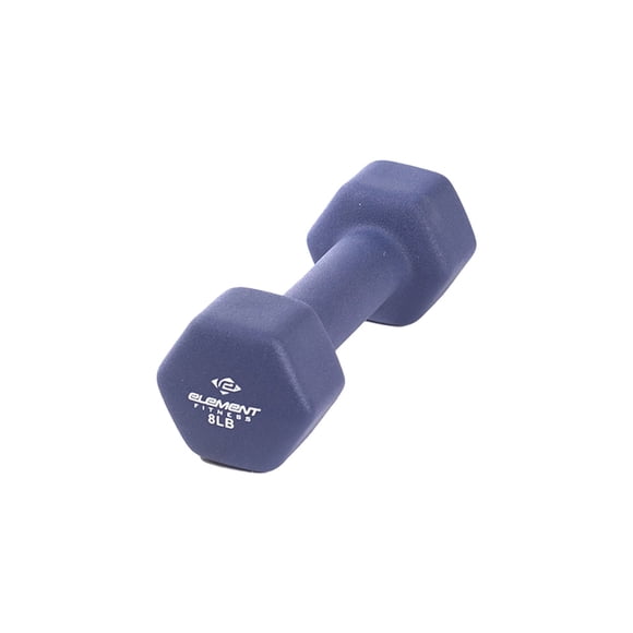 Element Fitness Neoprene Hex Dumbbell 8 lb Anti-Roll Home Gym Workout