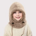 thumbnail image 4 of UngA Kids Fleece Balaclava Ski Mask for Boys Girls,Windproof Winter Face Mask with Neck Warmer,Soft Warm Hood Scarf Head Cover Hat (Khaki,3-10 Years), 4 of 7