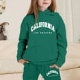 thumbnail image 2 of SUXIAN Girls Outfits Hoodies Letter Print Sweatshirt Stylish and Comfortable Everyday Wear Stylish Outfits for Girls Dark Green 130, 2 of 4