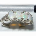 thumbnail image 3 of LBG British Made 10k White Gold Natural Opal Womens Eternity Ring - 33 size options - Size 9.5, 3 of 6