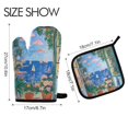thumbnail image 2 of Yayeee Oven Mitts and Pot Holder Set of 4 Heat Resistant Kitchen Gloves Baking Hot Pad, Sea Window, 2 of 5