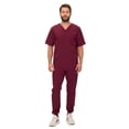 thumbnail image 4 of M&M SCRUBS Men's Jogger Scrub Set – Luxe Stretch Medical Uniform, V-Neck Scrubs Top & Jogger Pants (Burgundy, Large), 4 of 7