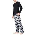 thumbnail image 2 of SLEEPHERO Men’s Pajama Set Flannel Pajamas For Men 2 Piece PJ Set with Plaid Pajama Pants and Long Sleeve Henley T-Shirt Black with White and Black Buffalo Check Small, 2 of 4
