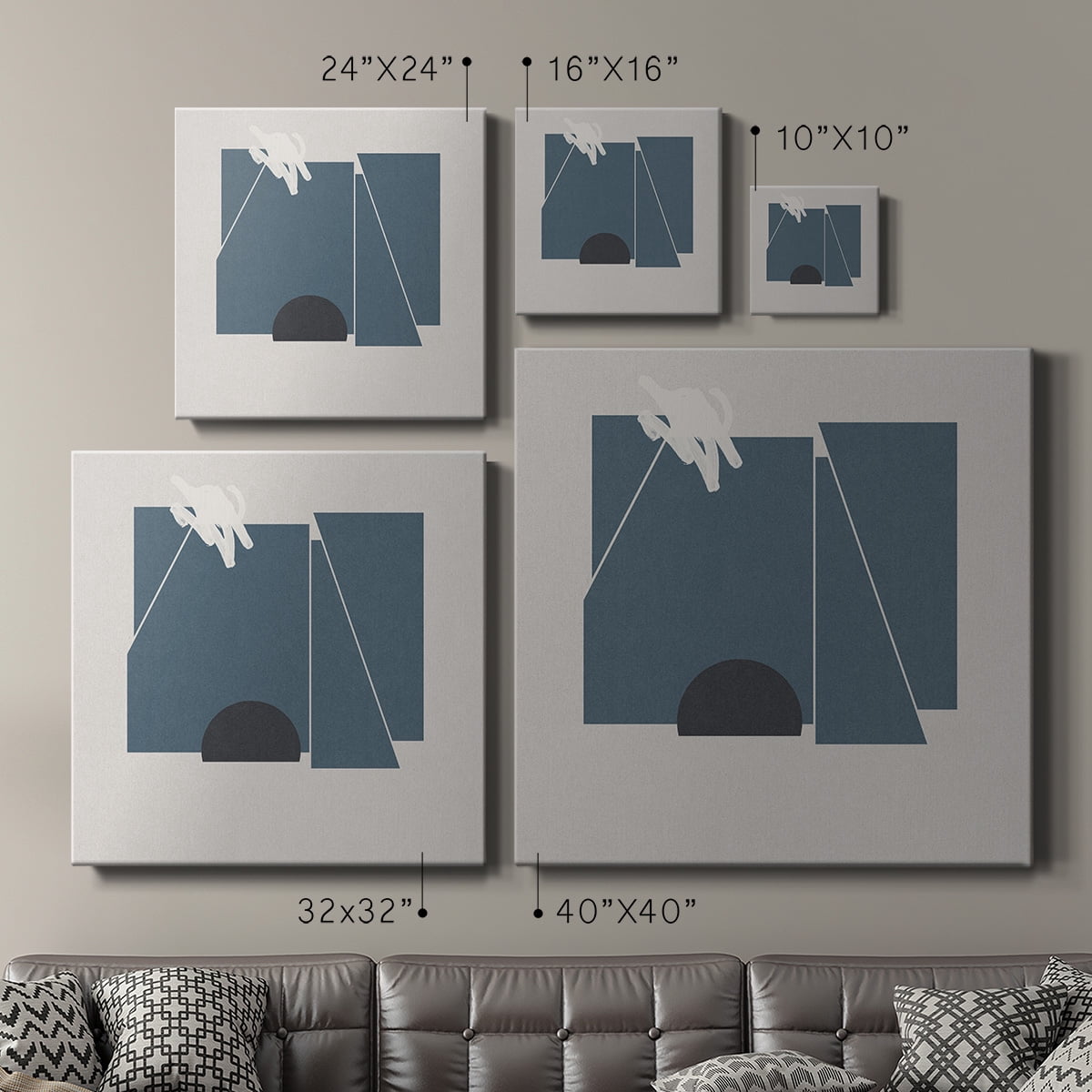 Wexford Home Blue Felt II-Premium Gallery Wrapped Canvas, 40" x 40" - Ready to Hang