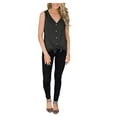 thumbnail image 3 of Camisetas sin mangas con cuello en V y botones para mujer, camisetas básicas informales de verano sin mangas con lazo en la parte delantera, camisola con tiras Ormromra HMYH006-6, 3 of 4
