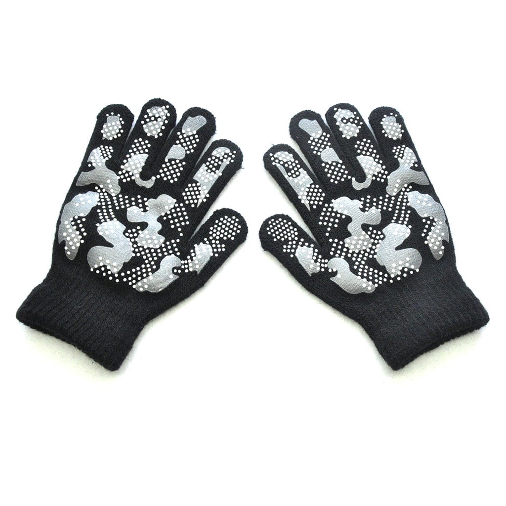 Gants D'Hiver Chauds Pour Enfants Camouflage - Gants Équitation Antidérapants Vert Taille Unique
