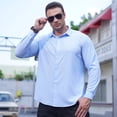 thumbnail image 5 of Camisa de manga larga para hombre de 68 a 175 kg, camisa holgada informal de gran tamaño, camisa de negocios de talla grande, camisetas de hombre de talla grande, 5 of 5