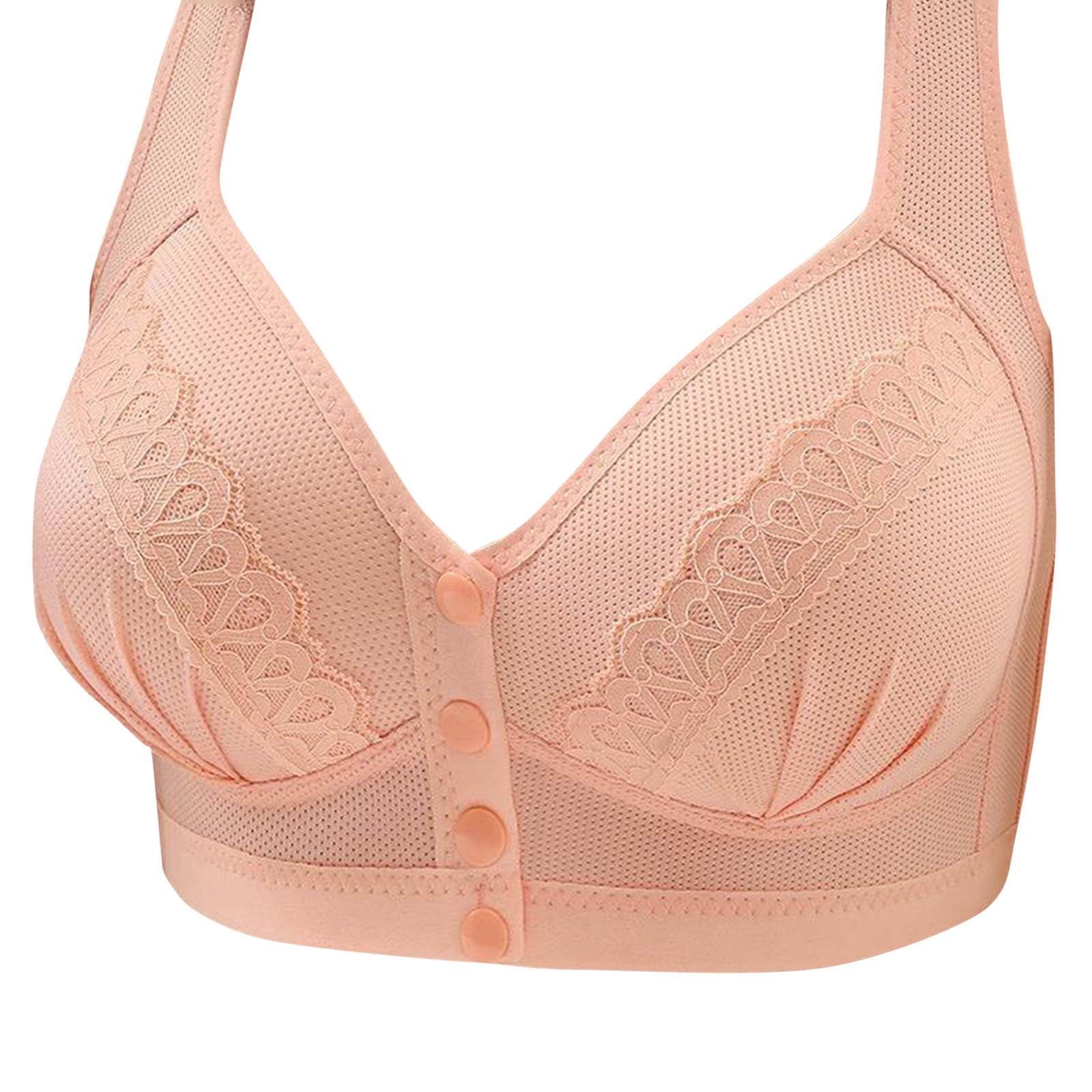 Bigersell Front Closure Snap Bras for Older Women Daisy Bras Back