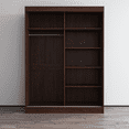 thumbnail image 4 of Aria 2 Door 59" Wide Modern High Gloss Wardrobe Armoire, Wenge Body with All Mirror Fronts, 4 of 5
