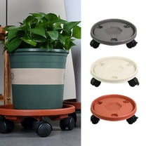 1 Tray Clearance! Nomeni Universal Wheel Mobile Tray Flower Pot Bottom Basin Support Roller Round Chassis, Garden Decor Promotion Sale! Grey