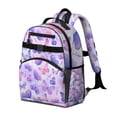 thumbnail image 2 of Purple Butterfly Lavender Pattern Backpack for School,Cute School Bag,Schoolbag with Adjustable Shoulder Straps & Padded Back,15.25"x11.5"x5.25", 2 of 5