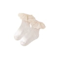 thumbnail image 1 of xiaxaixu Toddler Ribbed Sock Pair, Lacing Hem Elastic Cuff Middle Stockings, 1 of 3