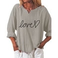 thumbnail image 2 of T-Shirt à Manches Longues pour Femmes Femmes Nouvelle Mode Imprimé Lin Col Rond Hauts Manches Longues T-Shirt Ample Hauts en Lin pour Femmes Été Hauts pour Femmes Manches Longues Femmes Hauts à Manches Longues, 2 of 6