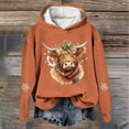thumbnail image 2 of Chandail à Capuche Imprimé Vache Western Festif pour Femmes Thème Vacances Graphique, 2 of 3