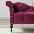 thumbnail image 4 of Miniyam Velvet Chaise Lounge, Tufted Accent Chaise Chair with Pillow for Living Room Bedroom, Purple, 4 of 8