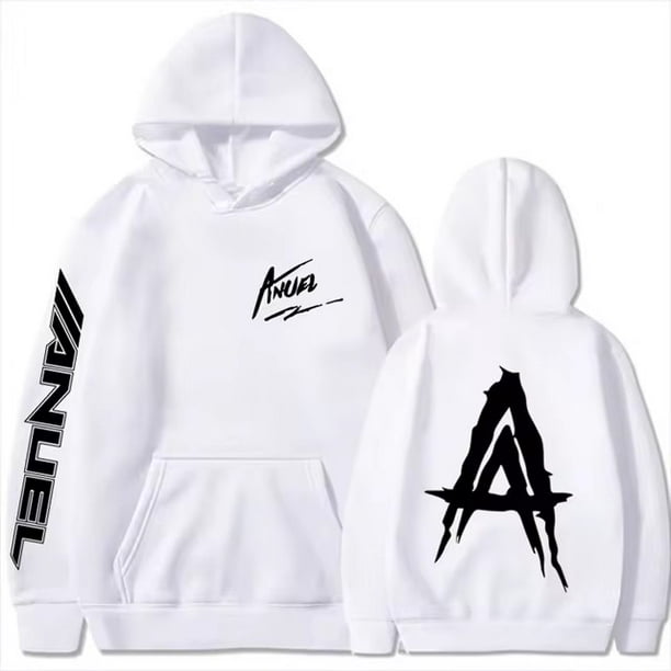 Sudaderas con capucha de lana de otono para hombre sudaderas con estampado de Anuel AA Real Hasta La Muerte ropa de calle Jersey holgado de rapero Tops informales con capucha Walmart