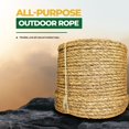 thumbnail image 4 of Twisted Manila Rope (3/4 inch) - SGT KNOTS - 3 Strand Natural Fiber Rope - Multipurpose Heavy Duty Utility Cord - Moisture and Weather Resistant - Commercial, Industrial, Outdoor, Home Decor (50 feet), 4 of 9