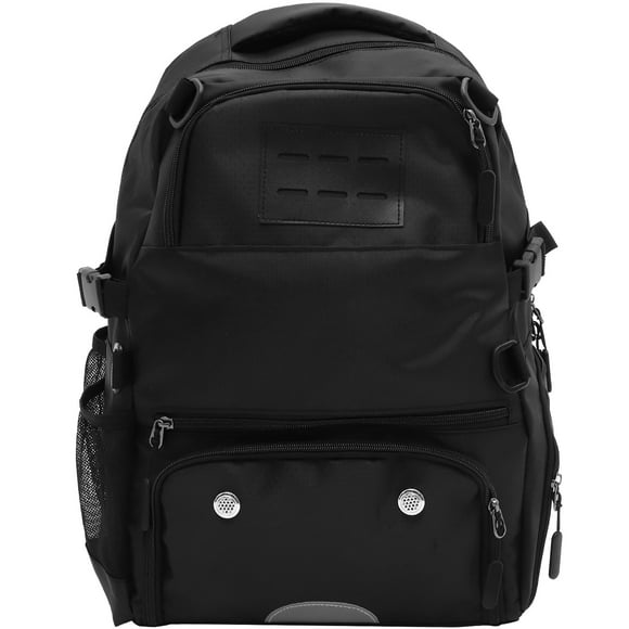 KAKOWELY Mochila de tela Oxford de gran capacidad, para baloncesto, fútbol, con hebilla de red (negra)