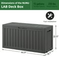 thumbnail image 4 of Lockable Waterproof Resin Deck Box, 230/150/72 Gallon Large Storage, Easy Assembly & Portable, for Patio Garden Pool Sports Equipment, Black & Gray Outdoor Cabinet, 4 of 13
