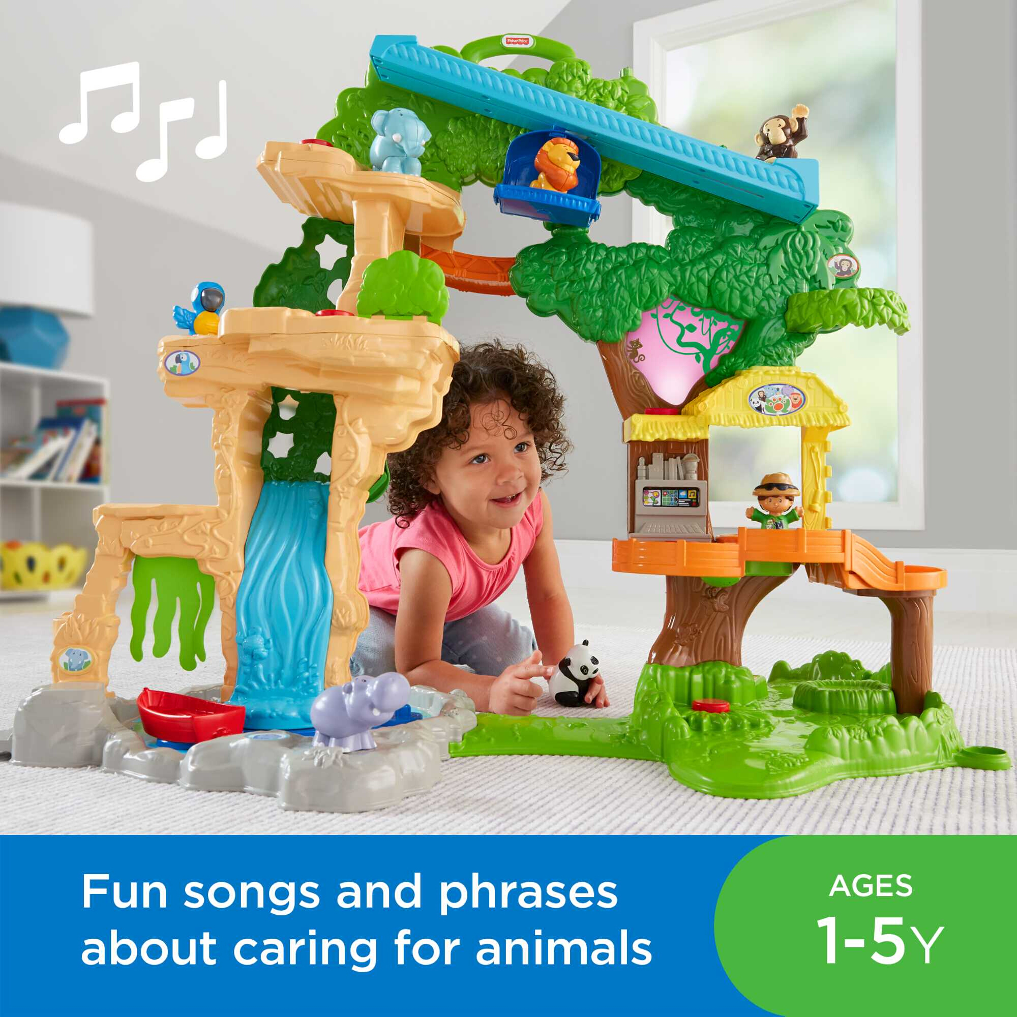 Fisher-Price Little People Animal Playset with Lights & Sounds, Share & Care Safari, Toddler Toy - image 3 of 9