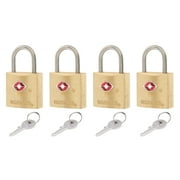 Brinks Solid Brass 22mm TSA Travel Keyed Padlock with 1/2in Shackle, 4 pack