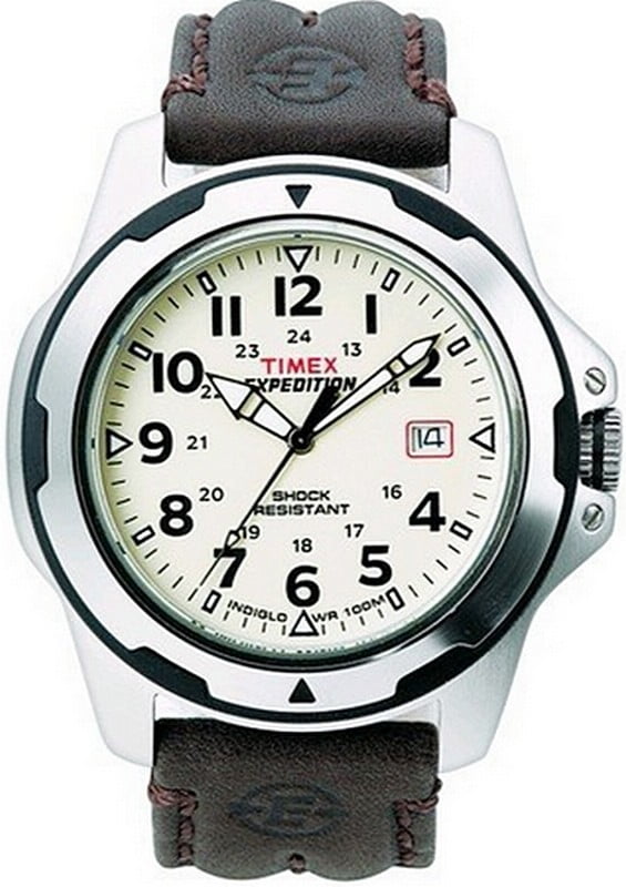 Timex T49261 Expedition Rugged Field Shock Brown Leather Analog Watch by Timex