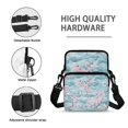 thumbnail image 7 of FUIALDOLG Crossbody Bags Pink Cherry Blossom Pattern Zipper Crossbody Purse for Outdoor, Stretch Polyester Front Pocket Shoulder Purse, 7 of 7